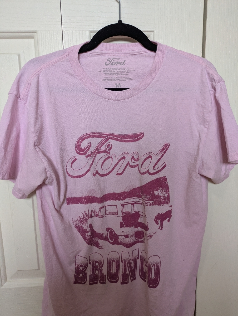 Ford Pink Graphic Bronco T‑Shirt